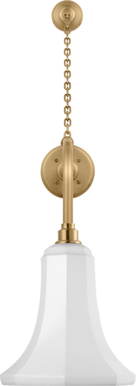 Academy 20" Anchored Rex Barn Light in Hand-Rubbed Antique Brass with 9.25" White Savannah Shade