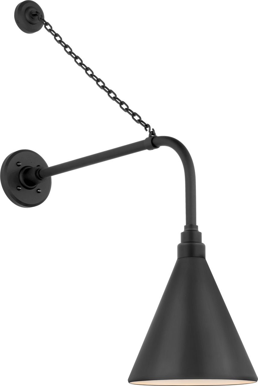 Academy 20" Anchored Rex Barn Light in Matte Black with 9" Conical Savannah Shade