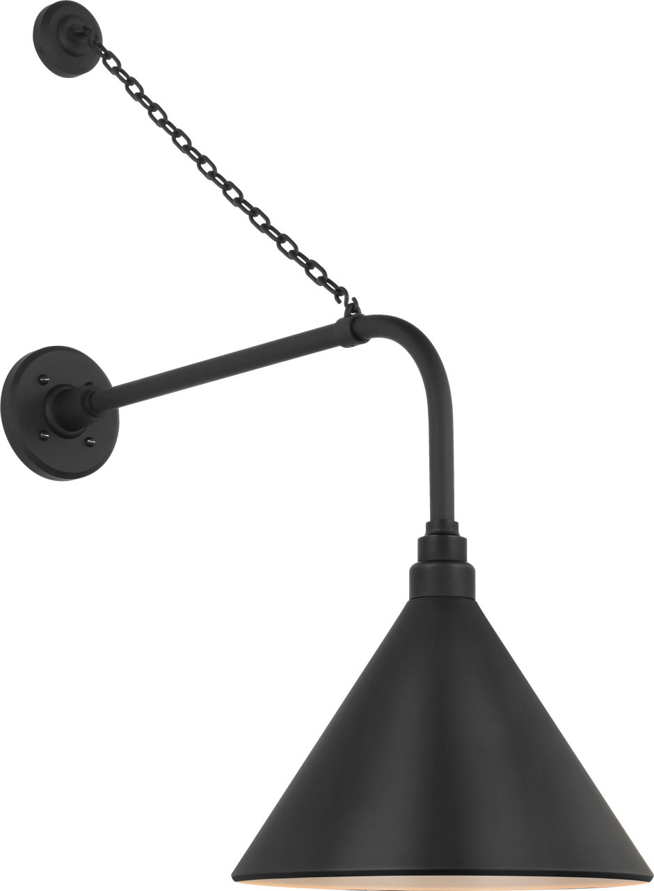 Academy 20" Anchored Rex Barn Light in Matte Black with 12.5" Conical Savannah Shade