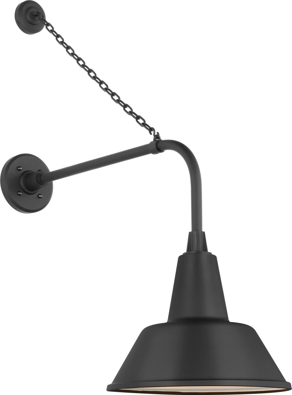 Academy 20" Anchored Rex Barn Light in Matte Black with 12.5" Bowers Shade