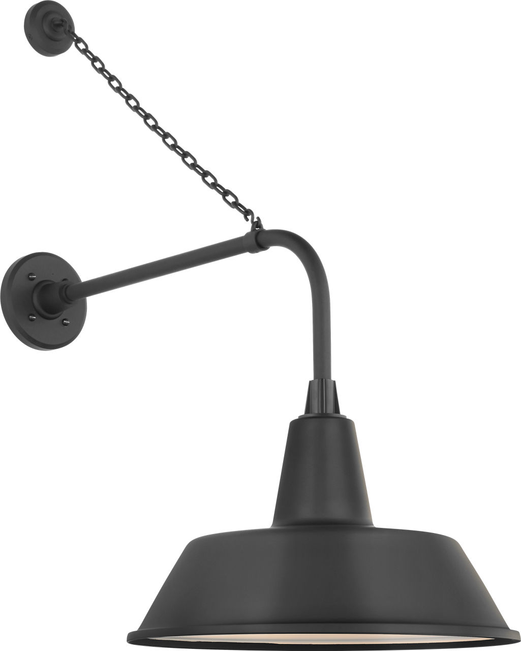 Academy 20" Anchored Rex Barn Light in Matte Black with 16" Bowers Shade