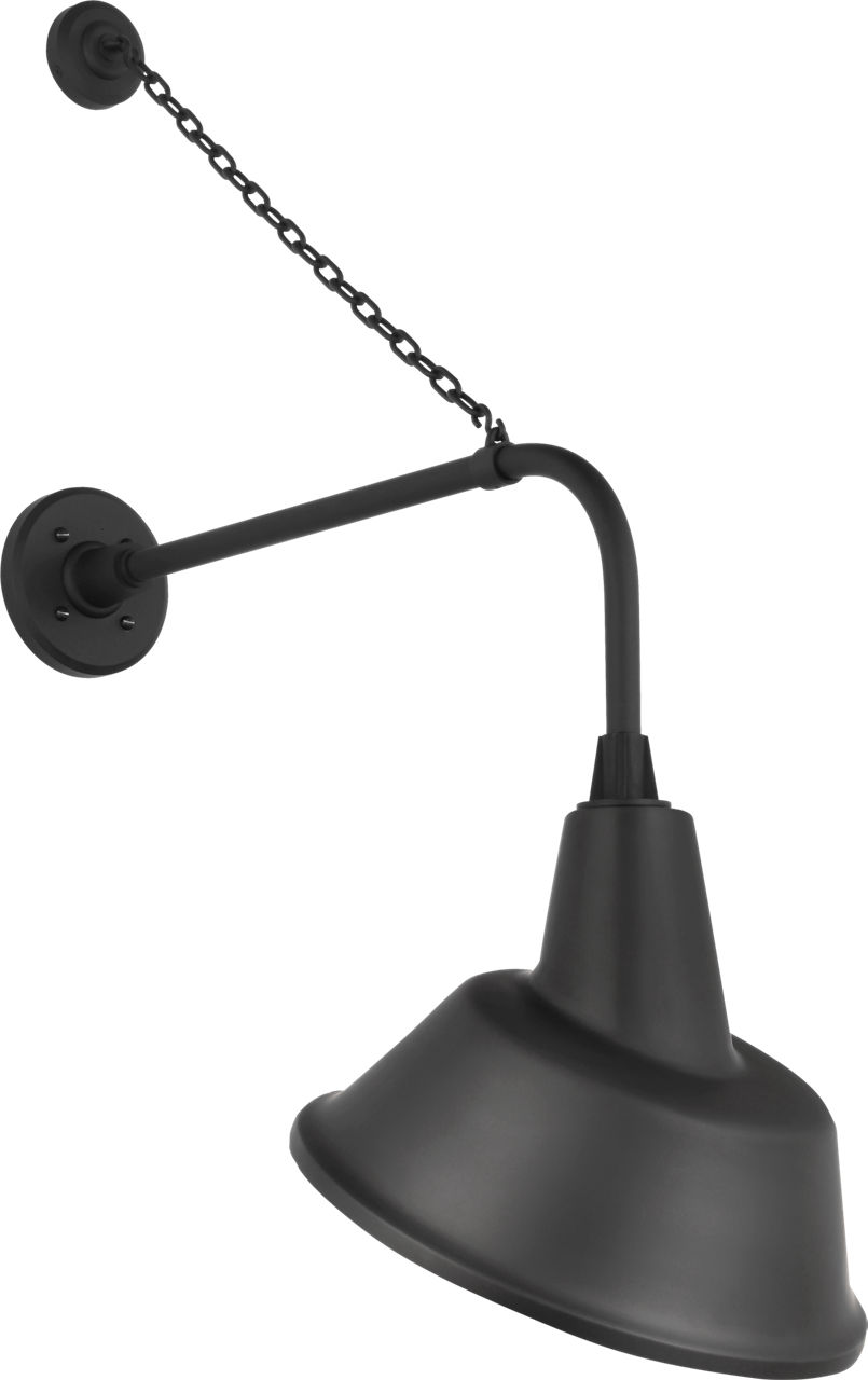 Academy 20" Anchored Rex Barn Light in Matte Black with 12.5" Tilted Bowers Shade