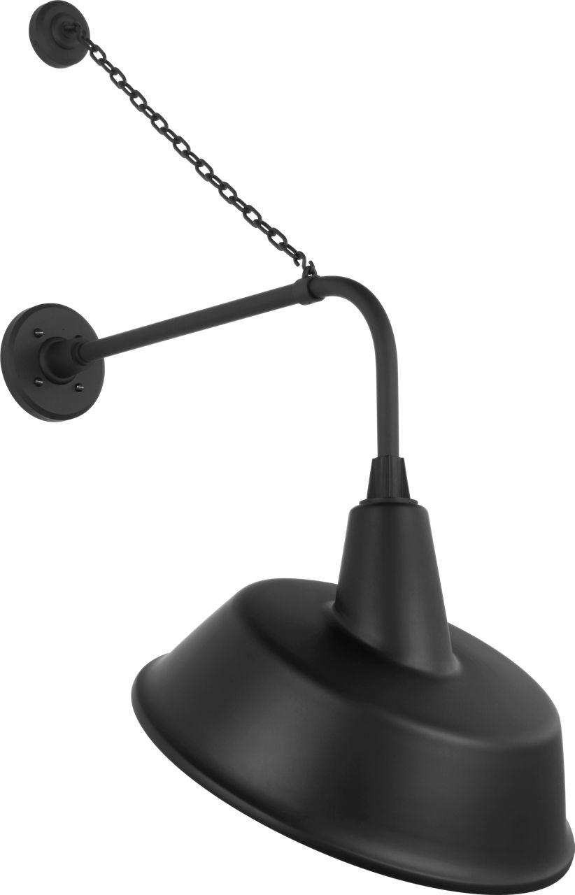 Academy 20" Anchored Rex Barn Light in Matte Black with 16" Tilted Bowers Shade