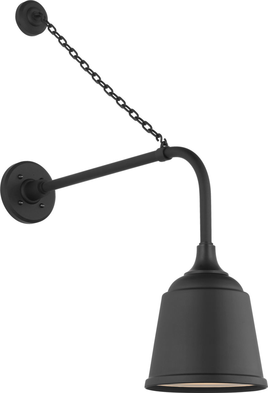 Academy 20" Anchored Rex Barn Light in Matte Black with 8" Rockhouse Shade