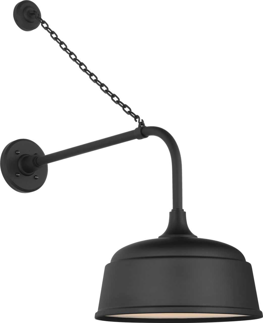 Academy 20" Anchored Rex Barn Light in Matte Black with 12.5" Rockhouse Shade