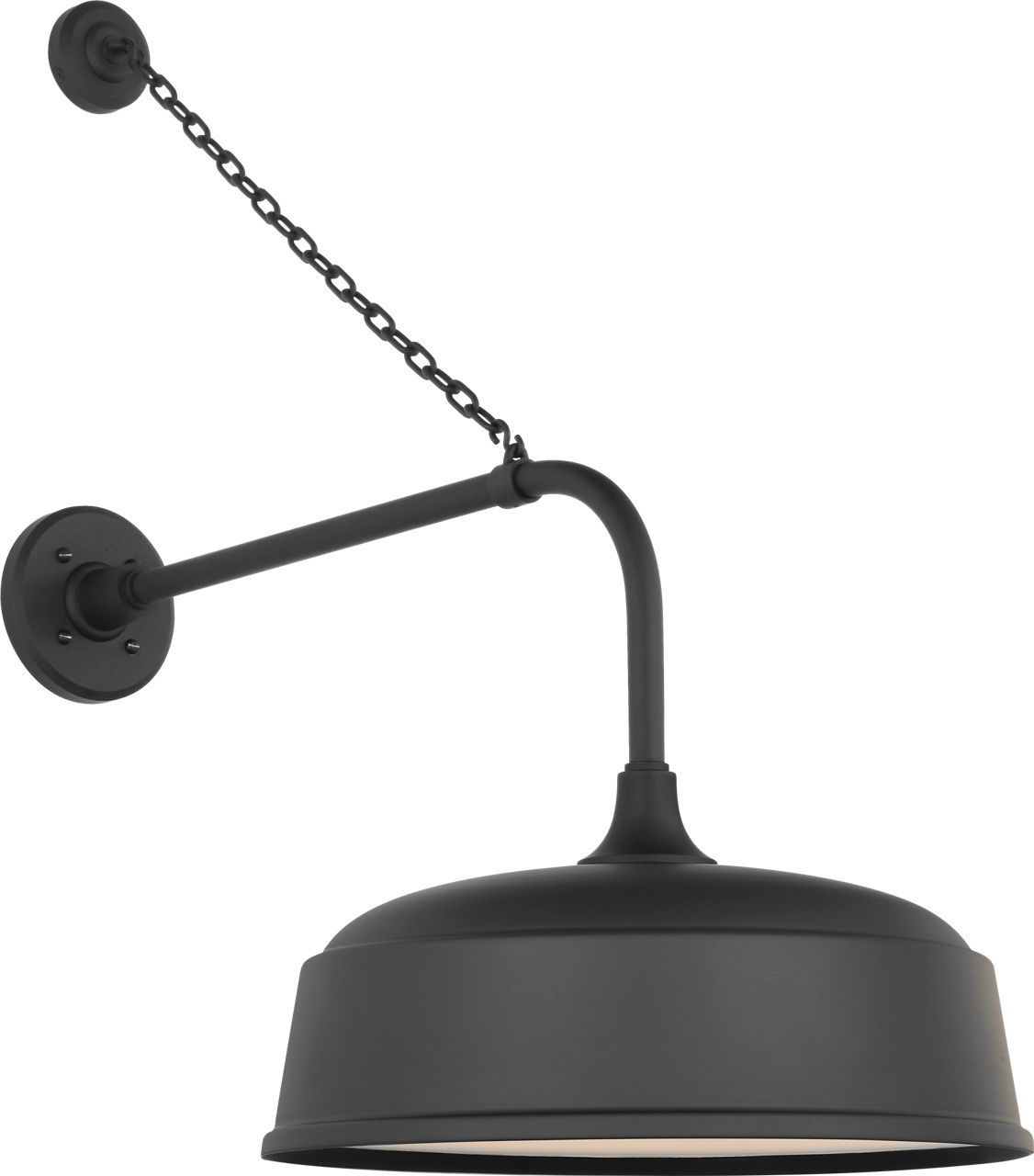 Academy 20" Anchored Rex Barn Light in Matte Black with 16" Rockhouse Shade