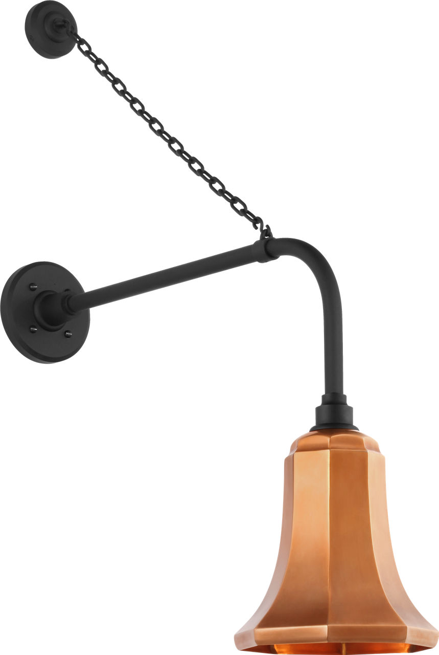 Academy 20" Anchored Rex Barn Light in Matte Black with 7.5" Soft Copper Savannah Shade