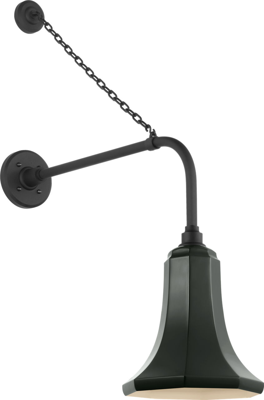 Academy 20" Anchored Rex Barn Light in Matte Black with 9.25" Green Savannah Shade