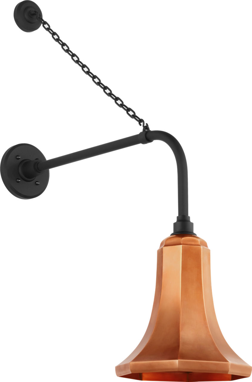 Academy 20" Anchored Rex Barn Light in Matte Black with 9.25" Soft Copper Savannah Shade