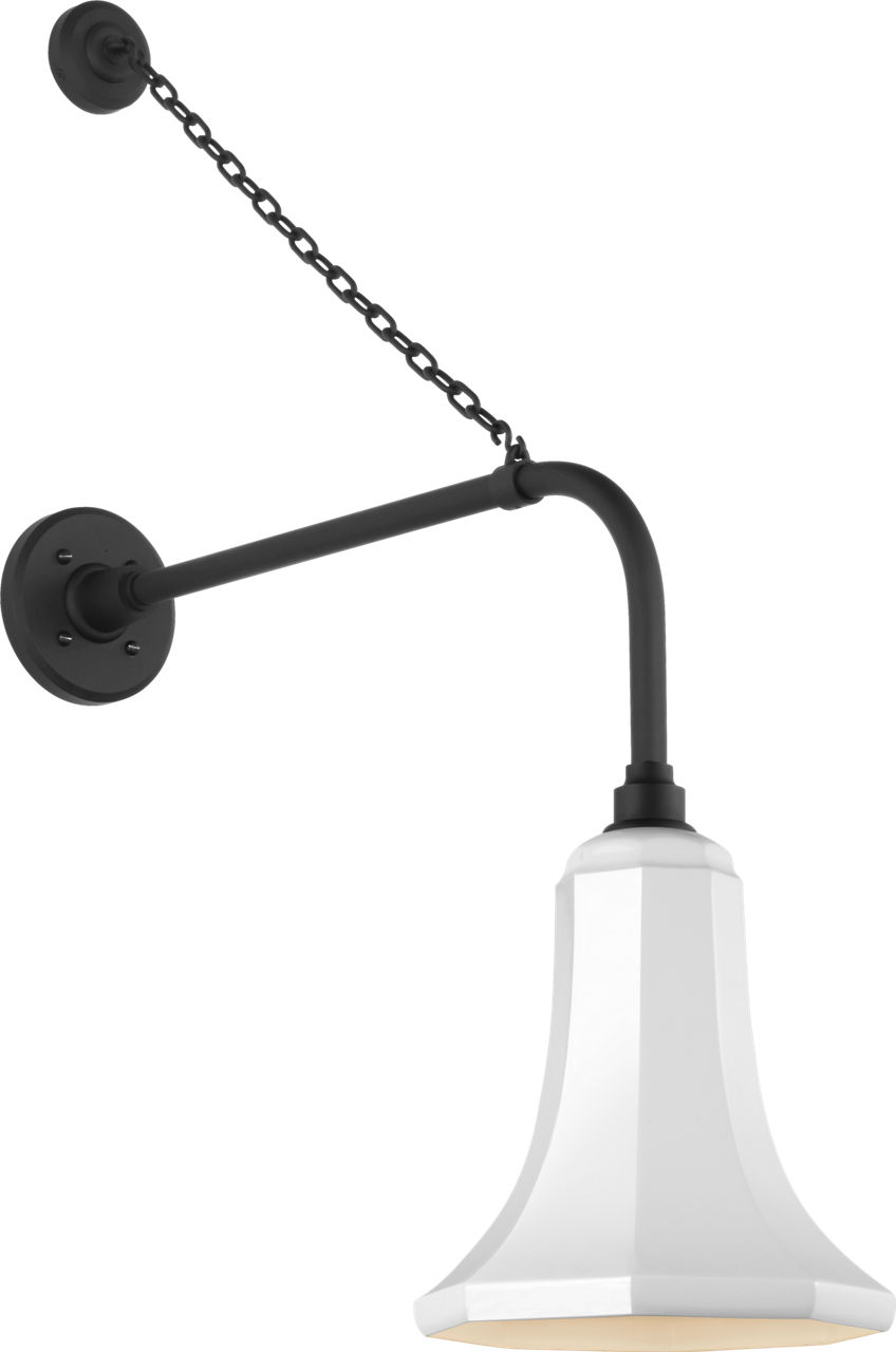 Academy 20" Anchored Rex Barn Light in Matte Black with 9.25" White Savannah Shade