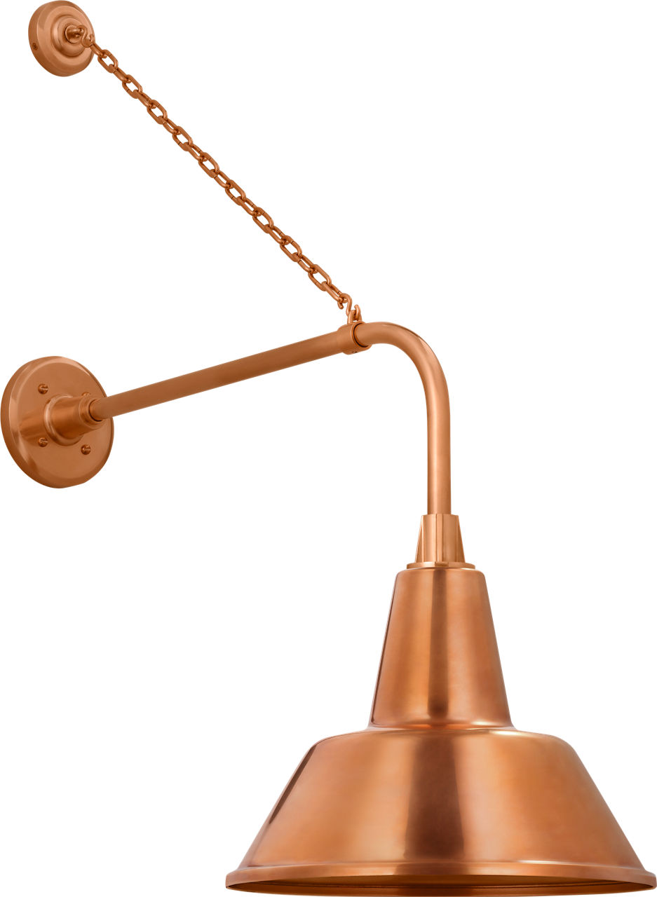 Academy 20" Anchored Rex Barn Light in Soft Copper with 12.5" Bowers Shade