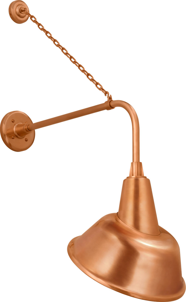 Academy 20" Anchored Rex Barn Light in Soft Copper with 12.5" Tilted Bowers Shade