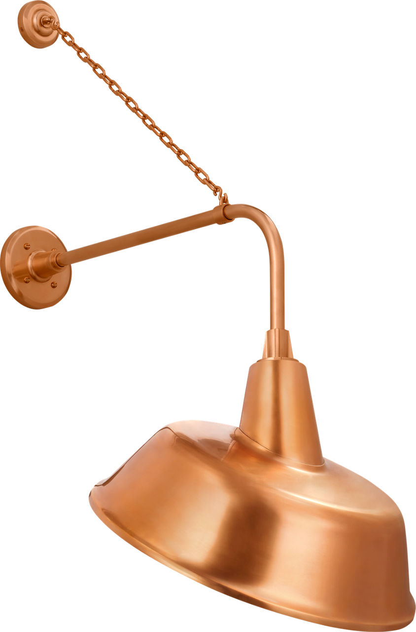 Academy 20" Anchored Rex Barn Light in Soft Copper with 16" Tilted Bowers Shade