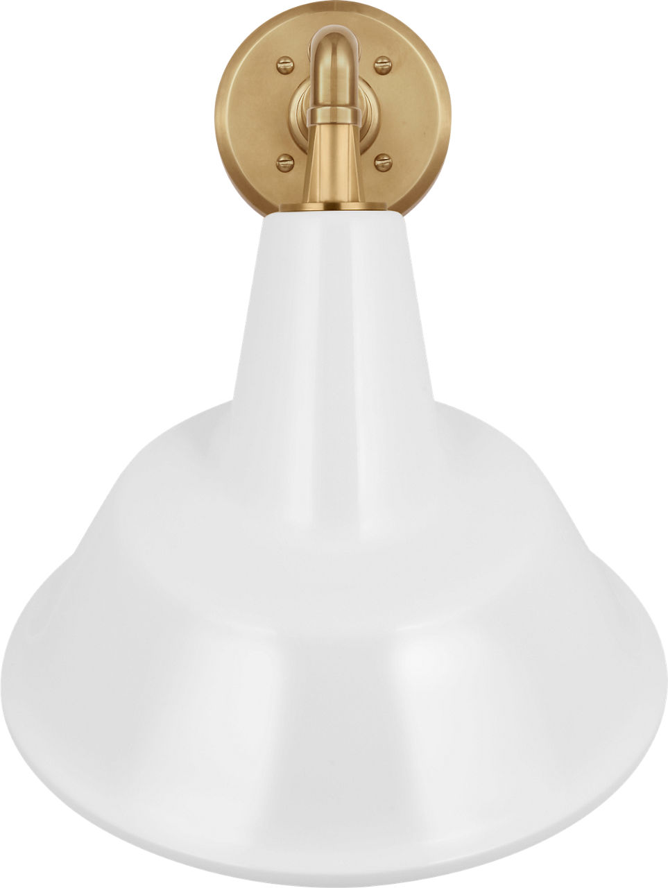 Academy 11" Mack Barn Light in Hand-Rubbed Antique Brass with 12.5" White Tilted Bowers Shade
