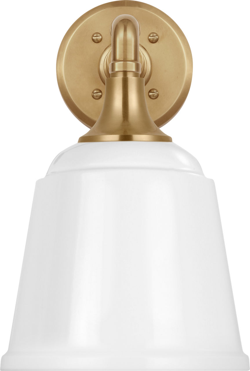 Academy 11" Mack Barn Light in Hand-Rubbed Antique Brass with 8" White Rockhouse Shade