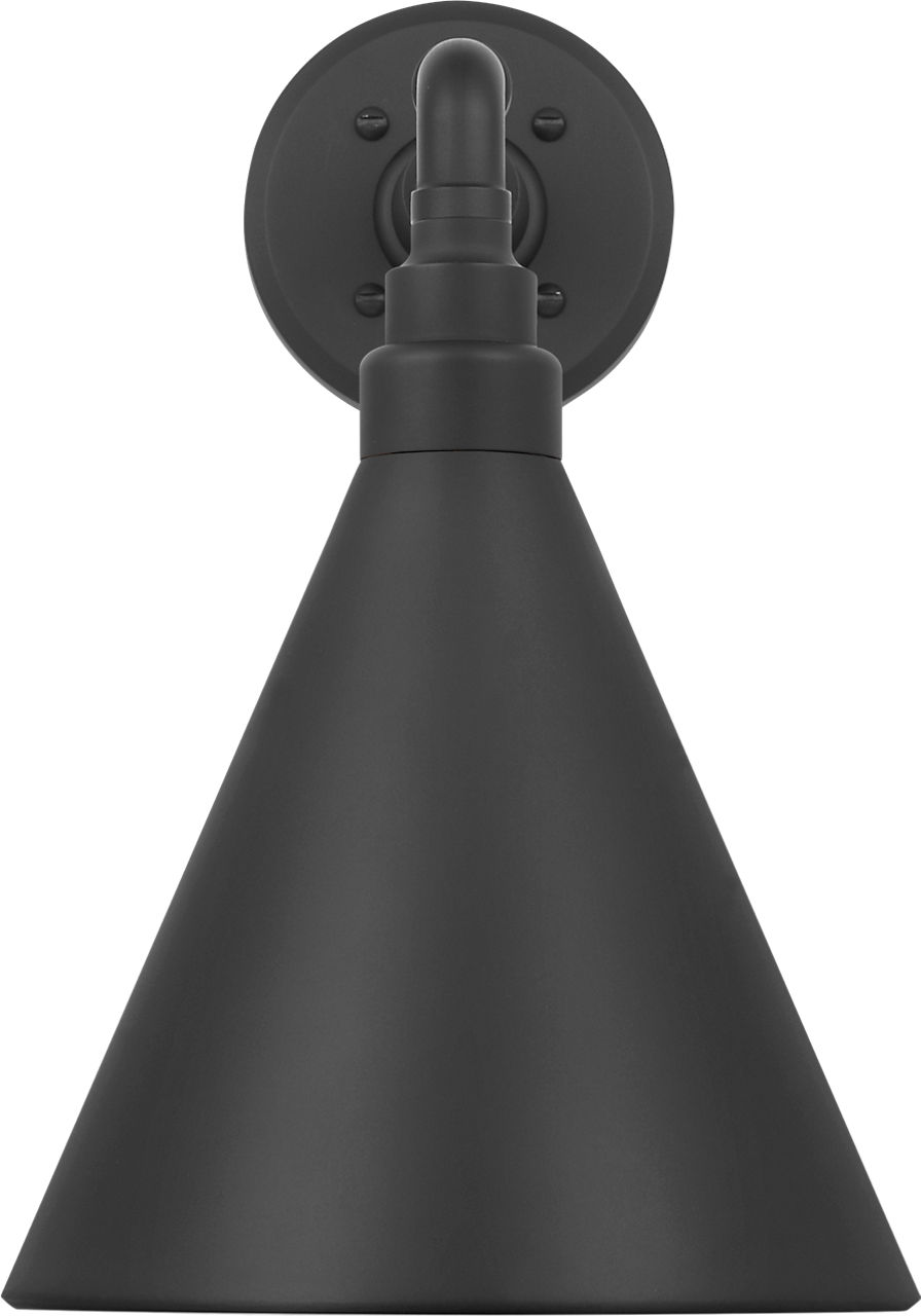 Academy 11" Mack Barn Light in Matte Black with 9" Matte Black Conical Savannah Shade