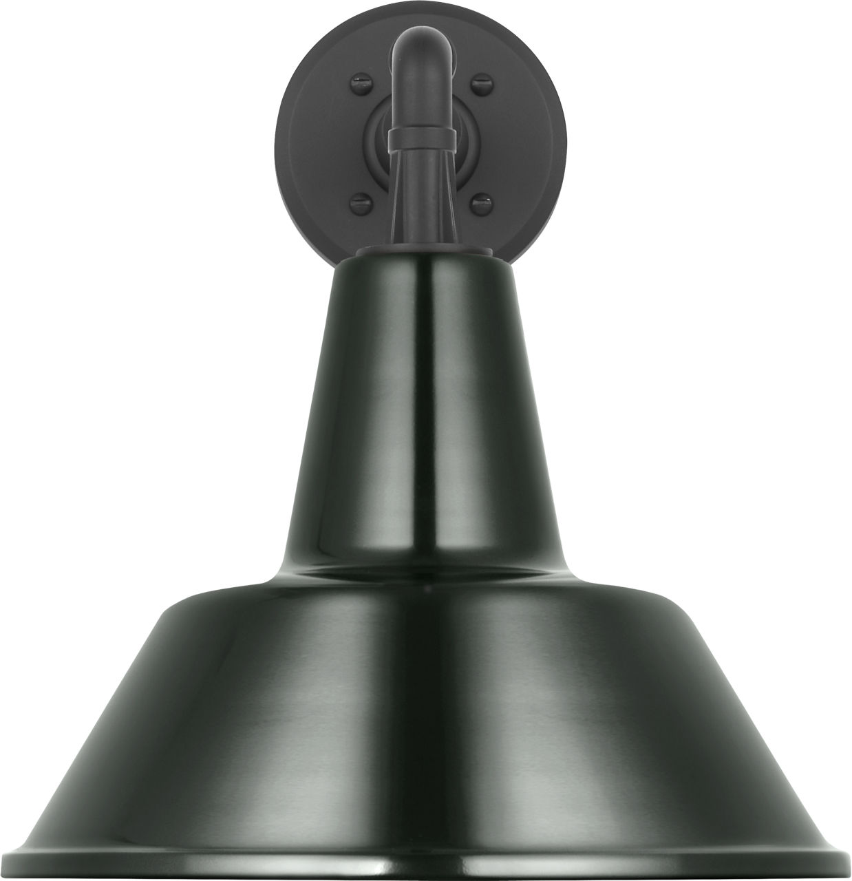 Academy 11" Mack Barn Light in Matte Black with 12.5" Green Bowers Shade