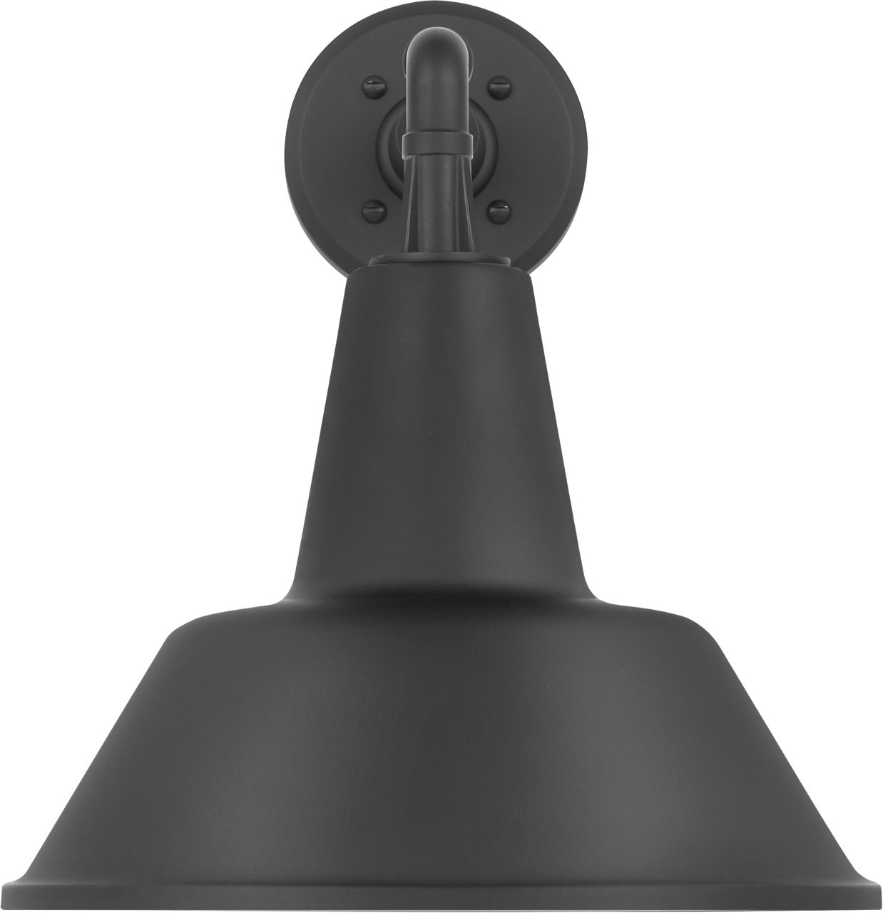 Academy 11" Mack Barn Light in Matte Black with 12.5" Matte Black Bowers Shade