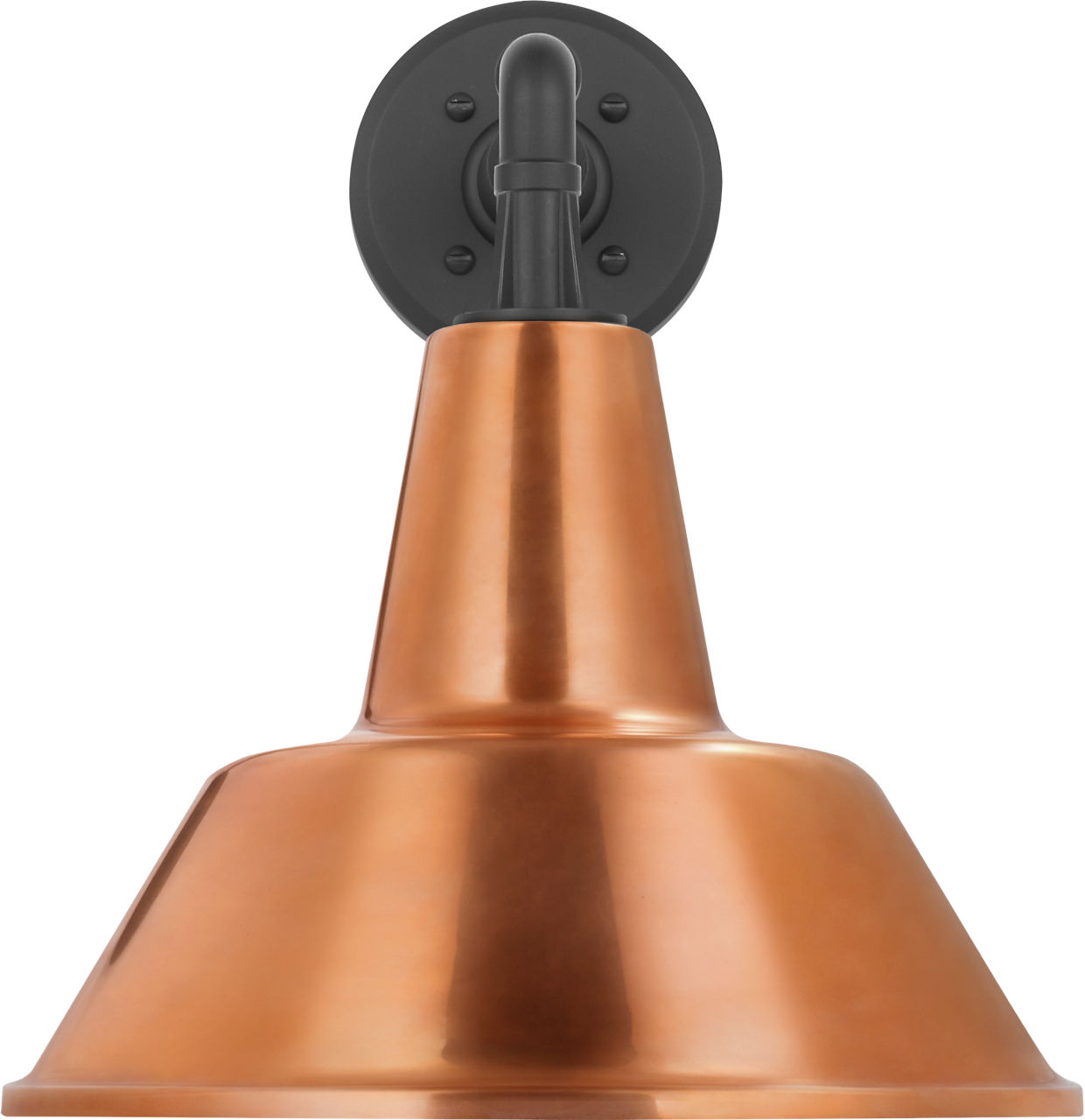 Academy 11" Mack Barn Light in Matte Black with 12.5" Soft Copper Bowers Shade