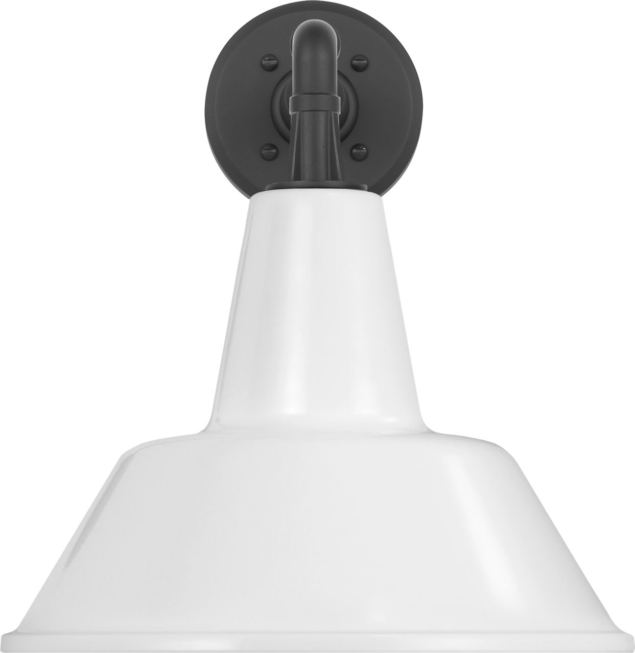 Academy 11" Mack Barn Light in Matte Black with 12.5" White Bowers Shade