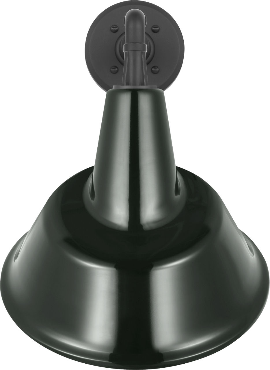 Academy 11" Mack Barn Light in Matte Black with 12.5" Green Tilted Bowers Shade