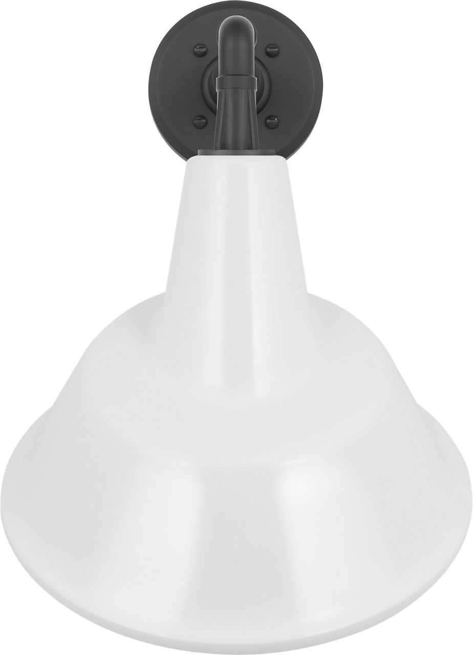 Academy 11" Mack Barn Light in Matte Black with 12.5" White Tilted Bowers Shade