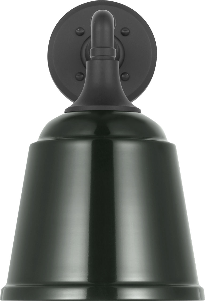 Academy 11" Mack Barn Light in Matte Black with 8" Green Rockhouse Shade