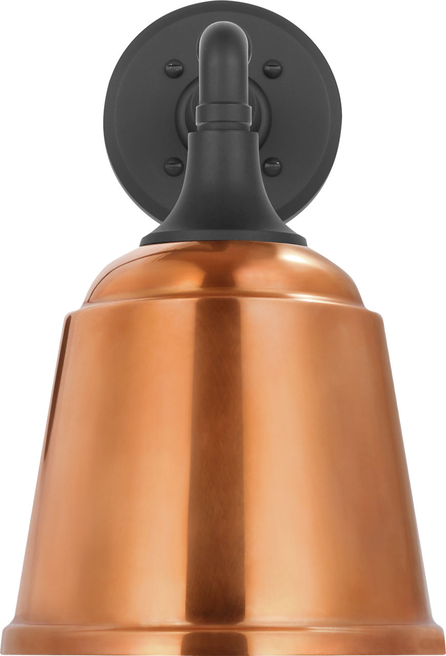 Academy 11" Mack Barn Light in Matte Black with 8" Soft Copper Rockhouse Shade