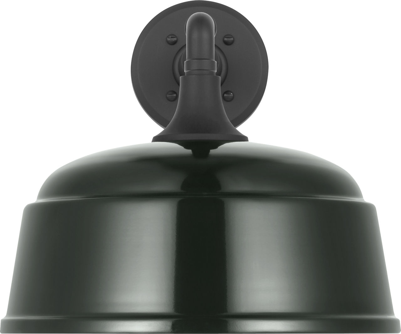 Academy 11" Mack Barn Light in Matte Black with 12.5" Green Rockhouse Shade