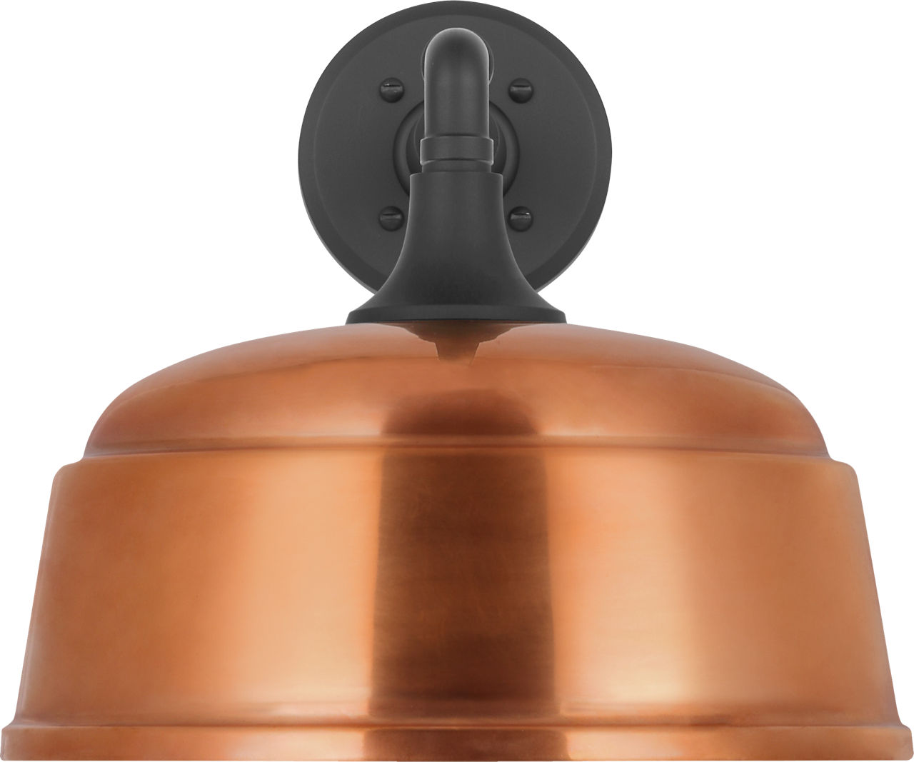 Academy 11" Mack Barn Light in Matte Black with 12.5" Soft Copper Rockhouse Shade
