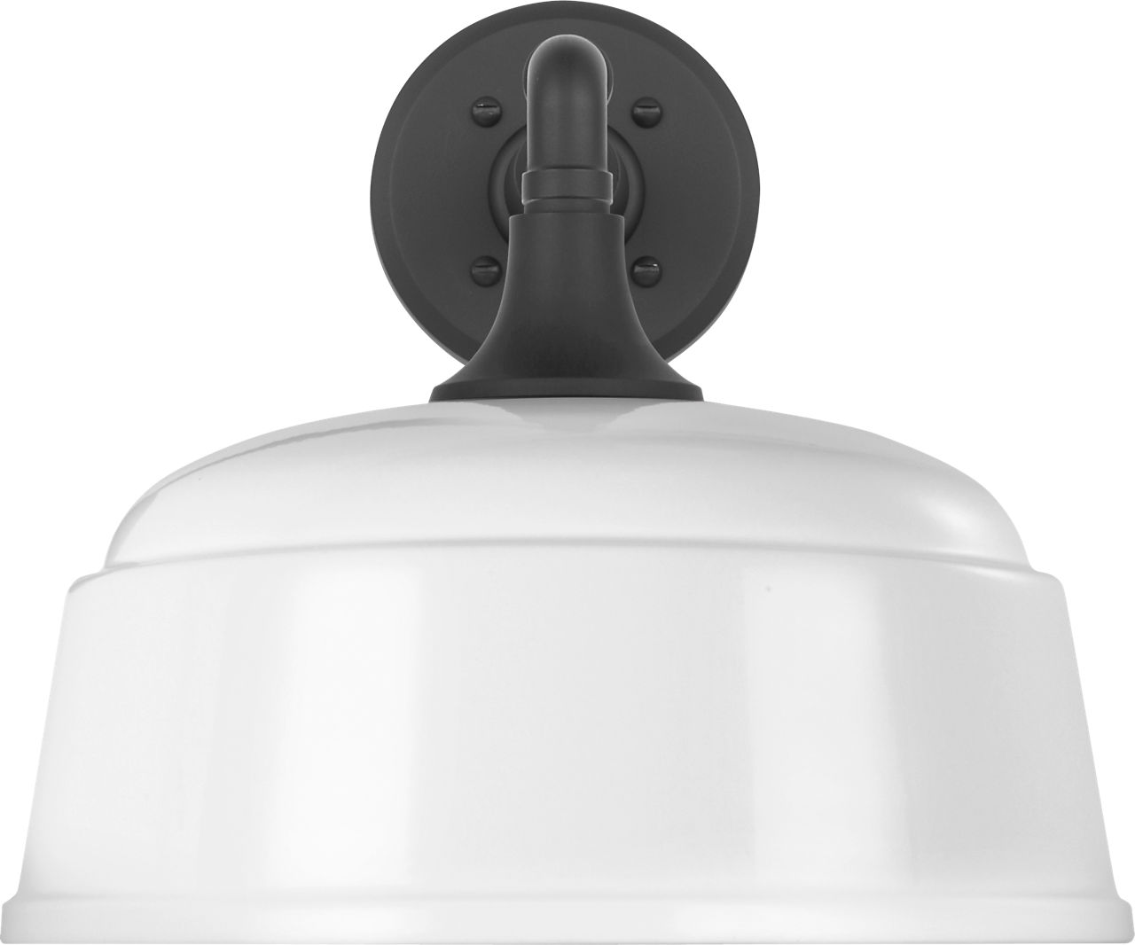 Academy 11" Mack Barn Light in Matte Black with 12.5" White Rockhouse Shade