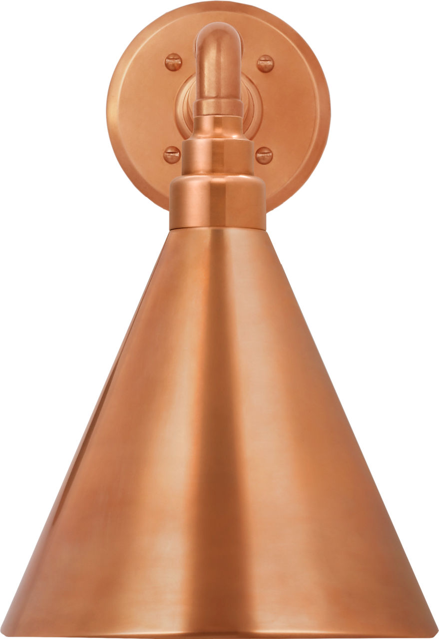 Academy 11" Mack Barn Light in Soft Copper with 9" Soft Copper Conical Savannah Shade
