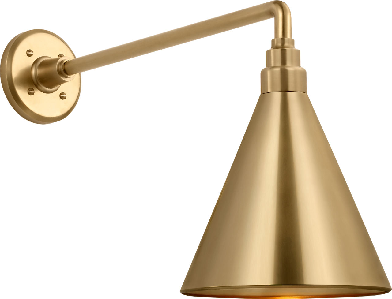 Academy 17.5" Mack Barn Light in Hand-Rubbed Antique Brass with 9" Conical Savannah Shade