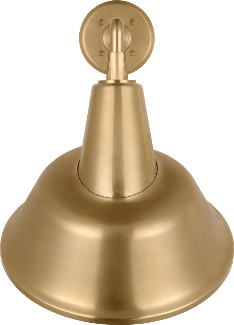 Academy 17.5" Mack Barn Light in Hand-Rubbed Antique Brass with 12.5" Tilted Bowers Shade