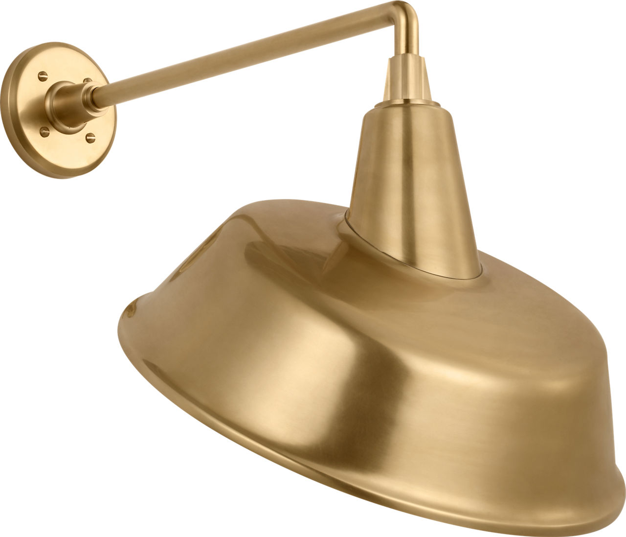 Academy 17.5" Mack Barn Light in Hand-Rubbed Antique Brass with 16" Tilted Bowers Shade