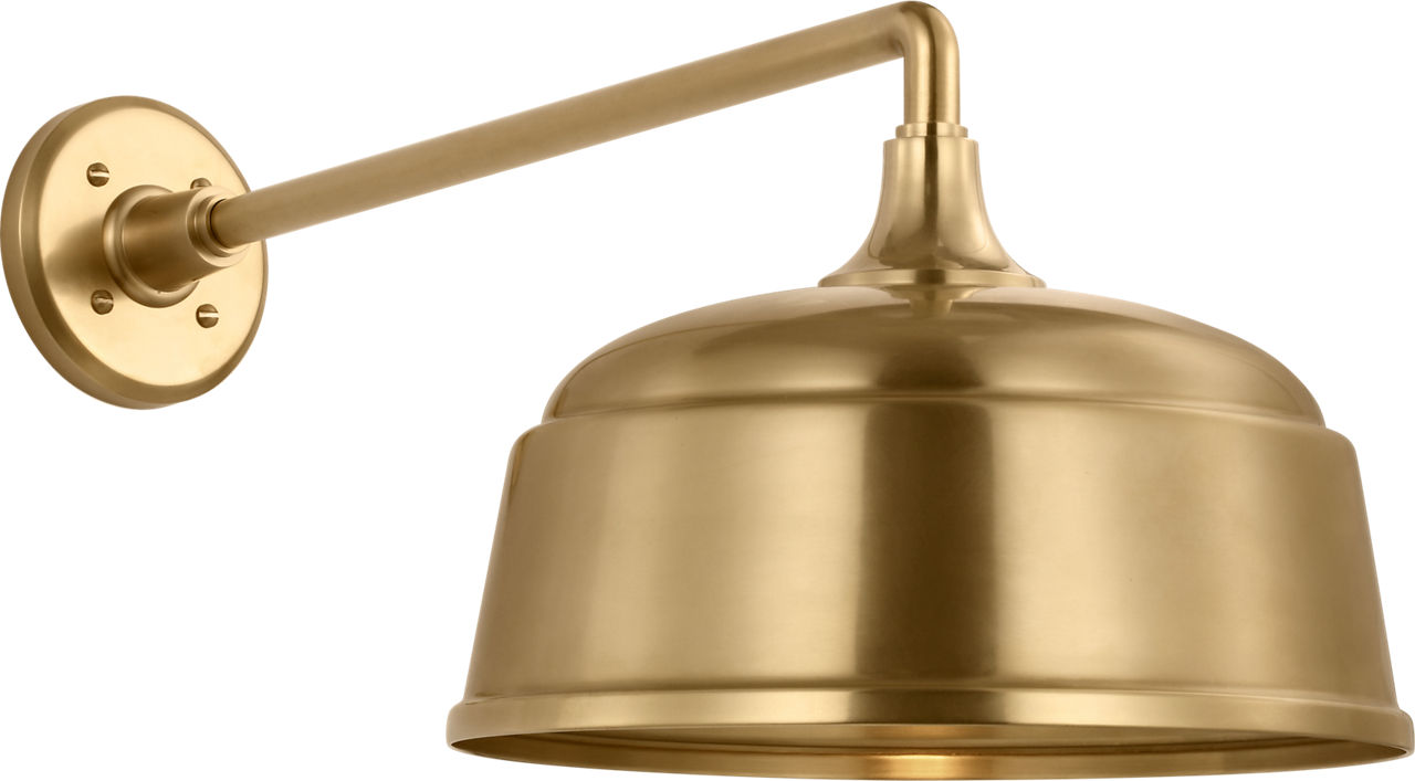 Academy 17.5" Mack Barn Light in Hand-Rubbed Antique Brass with 12.5" Rockhouse Shade