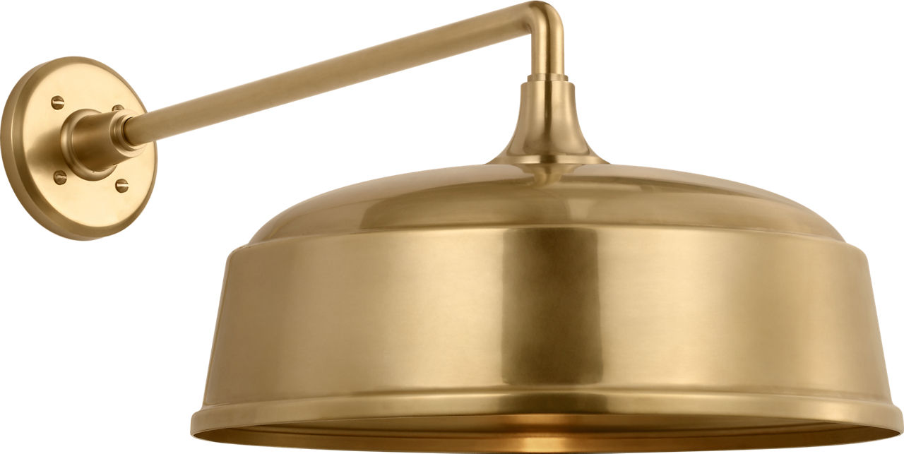 Academy 17.5" Mack Barn Light in Hand-Rubbed Antique Brass with 16" Rockhouse Shade