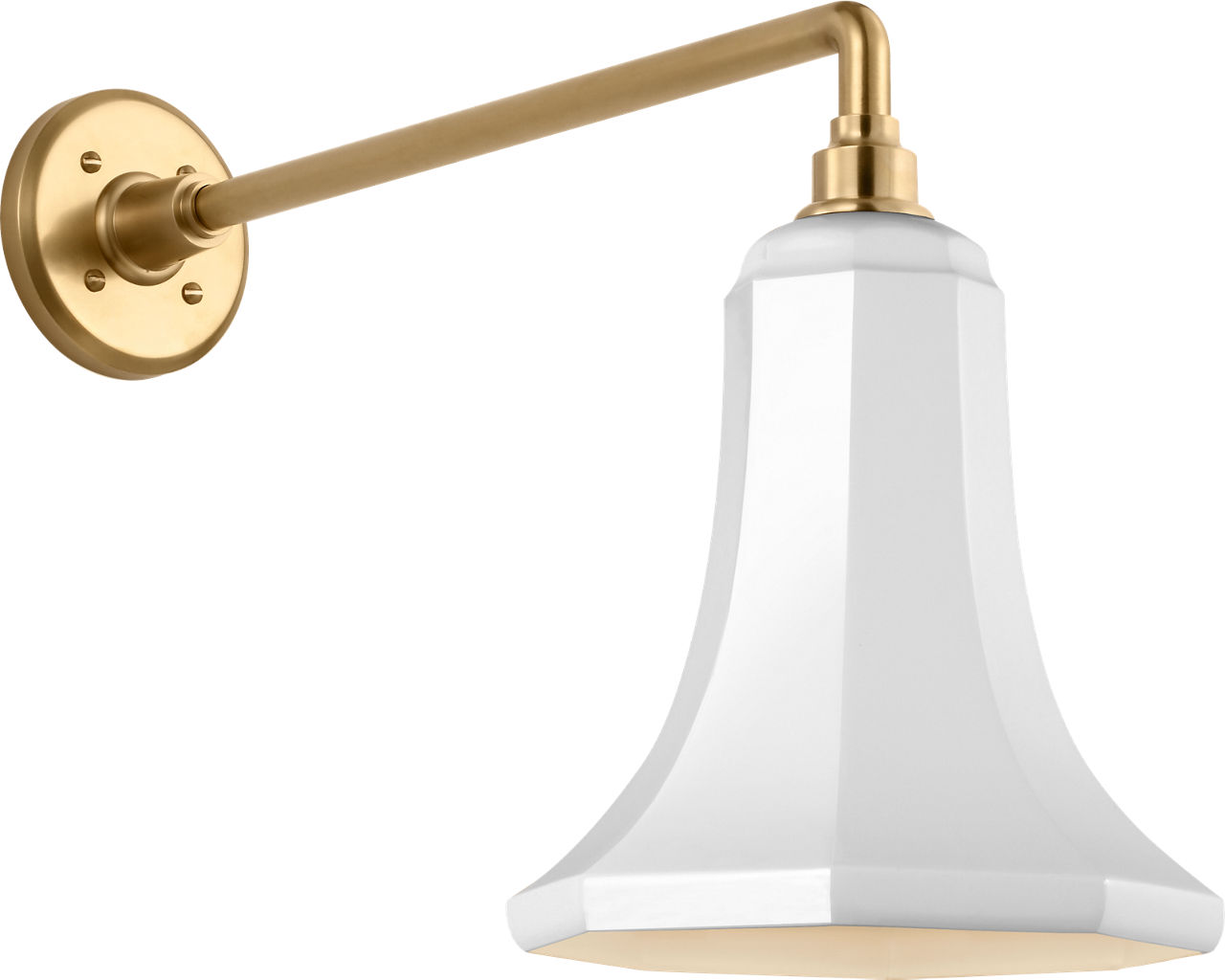 Academy 17.5" Mack Barn Light in Hand-Rubbed Antique Brass with 9.25" White Savannah Shade