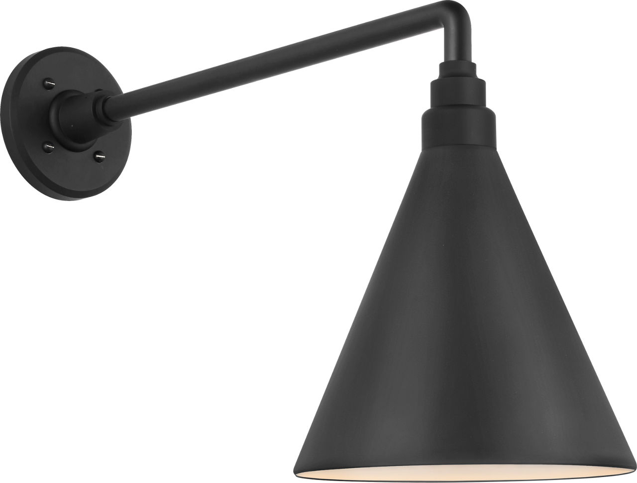 Academy 17.5" Mack Barn Light in Matte Black with 9" Conical Savannah Shade