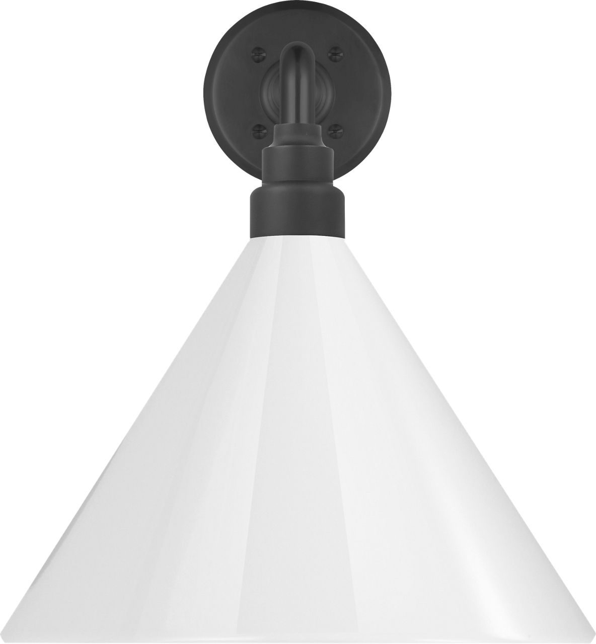 Academy 17.5" Mack Barn Light in Matte Black with 12.5" White Conical Savannah Shade