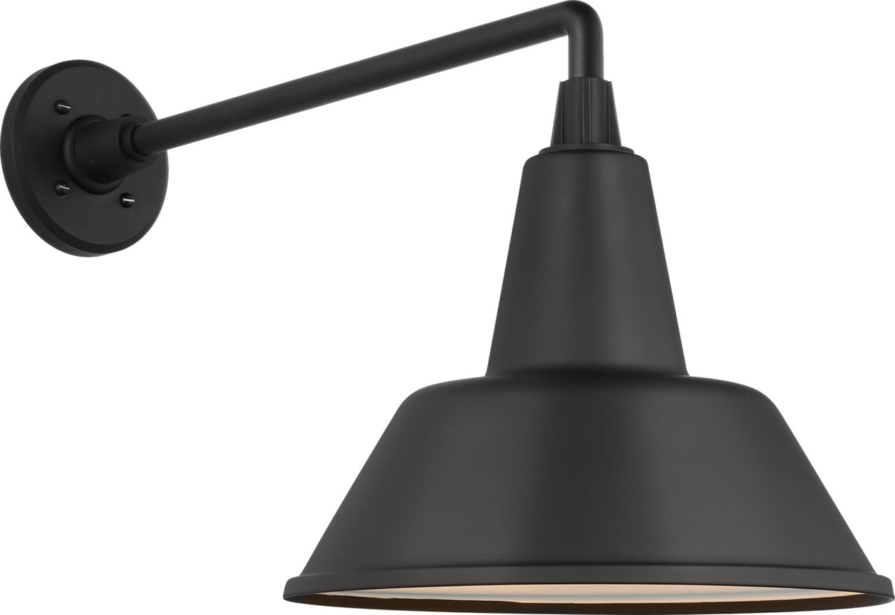 Academy 17.5" Mack Barn Light in Matte Black with 12.5" Bowers Shade
