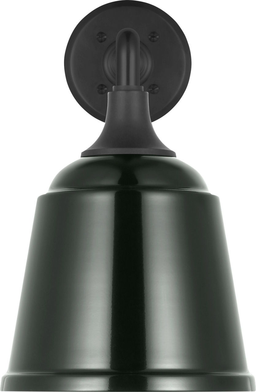 Academy 17.5" Mack Barn Light in Matte Black with 8" Green Rockhouse Shade