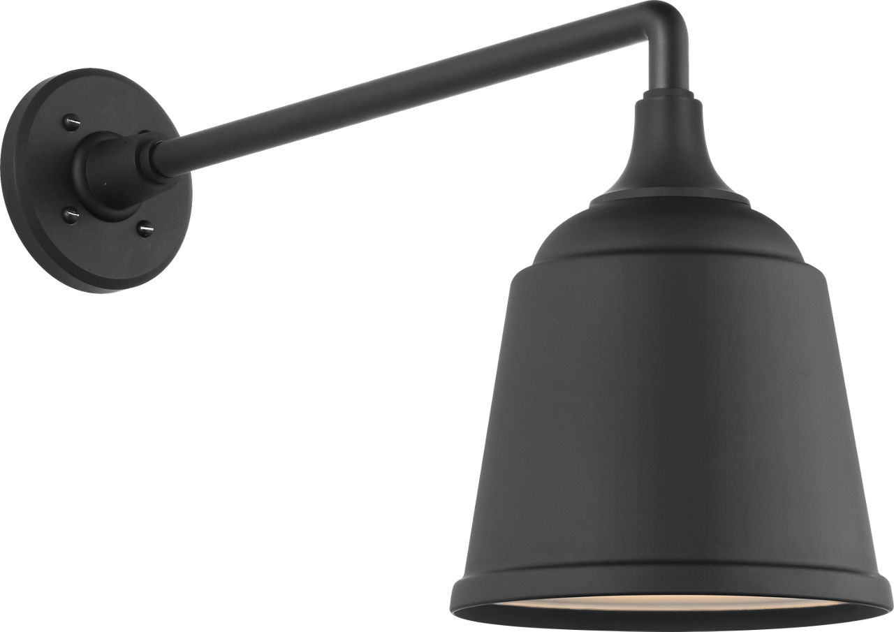 Academy 17.5" Mack Barn Light in Matte Black with 8" Rockhouse Shade