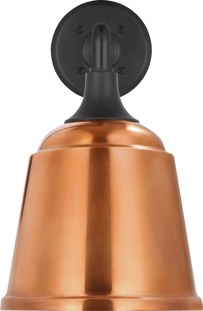 Academy 17.5" Mack Barn Light in Matte Black with 8" Soft Copper Rockhouse Shade