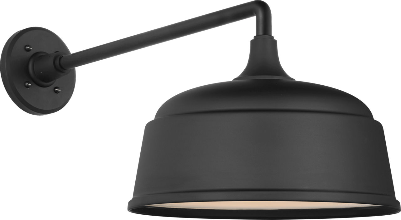Academy 17.5" Mack Barn Light in Matte Black with 12.5" Rockhouse Shade