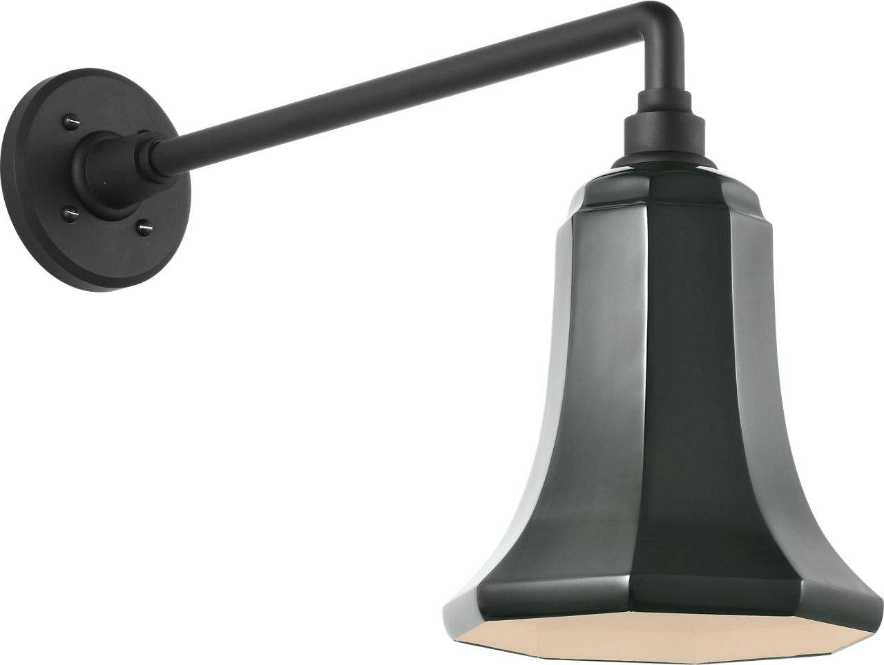 Academy 17.5" Mack Barn Light in Matte Black with 7.5" Green Savannah Shade