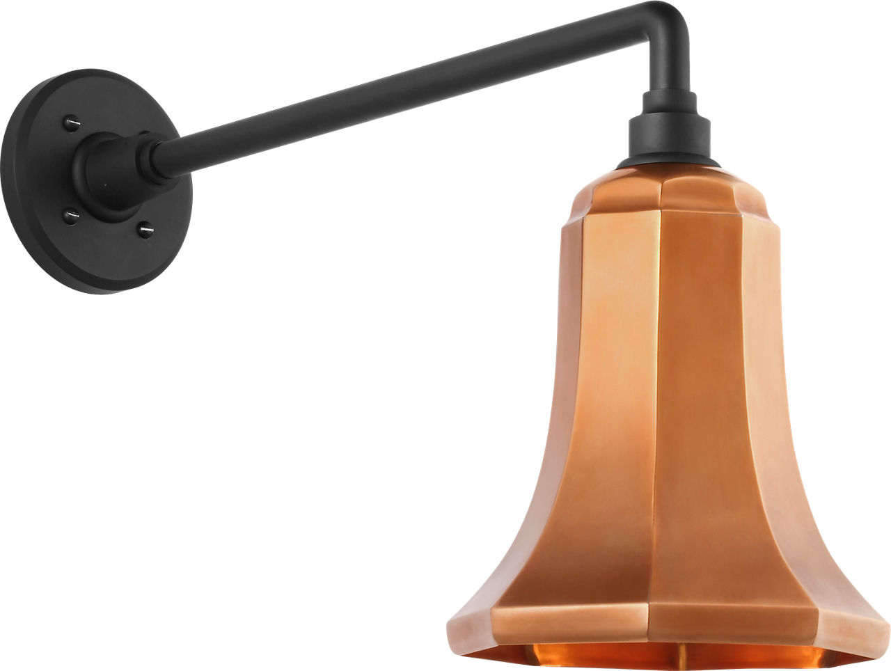 Academy 17.5" Mack Barn Light in Matte Black with 7.5" Soft Copper Savannah Shade