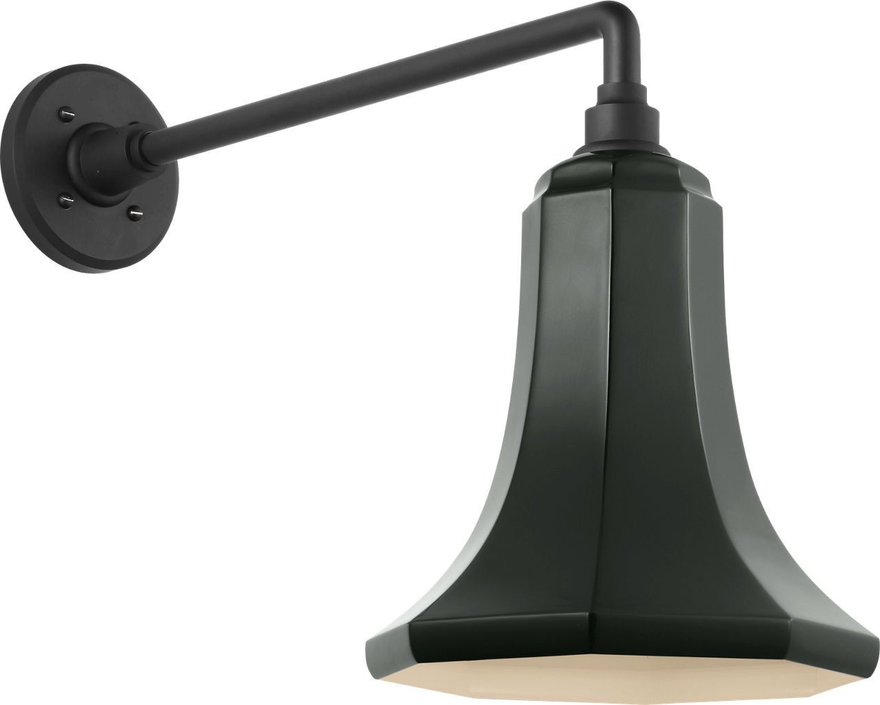 Academy 17.5" Mack Barn Light in Matte Black with 9.25" Green Savannah Shade