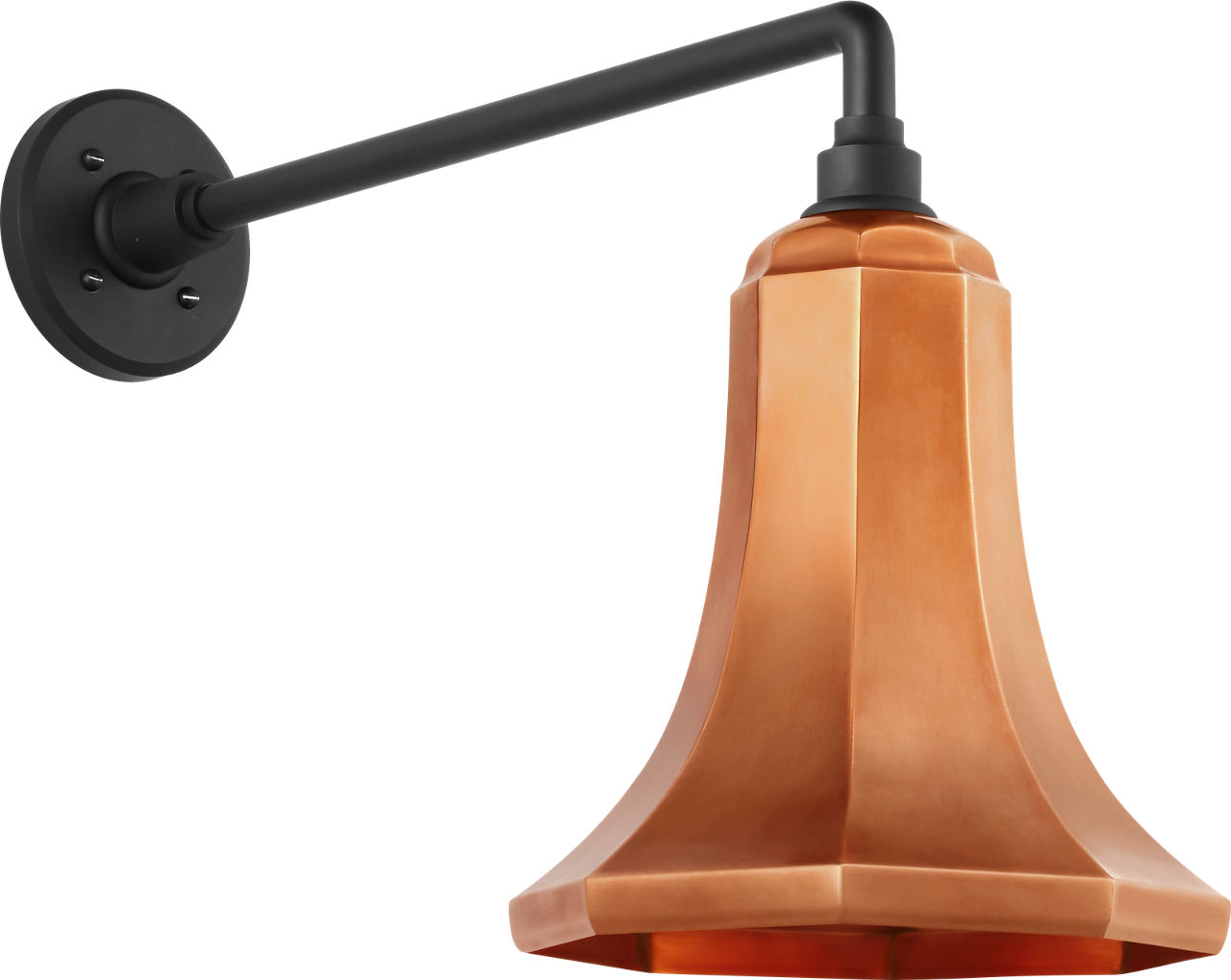 Academy 17.5" Mack Barn Light in Matte Black with 9.25" Soft Copper Savannah Shade