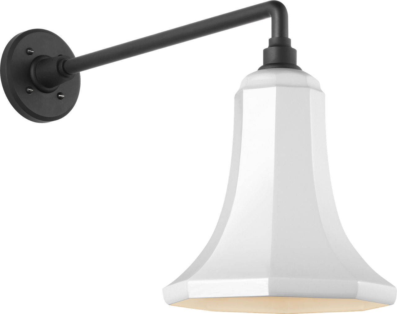 Academy 17.5" Mack Barn Light in Matte Black with 9.25" White Savannah Shade